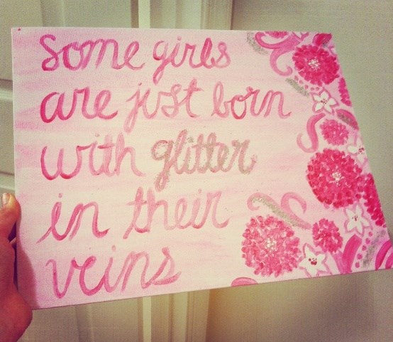 Custom Canvases: Pink and glitter quote