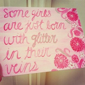 Custom Canvases: Pink and glitter quote